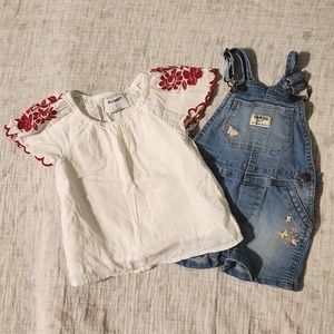 Overalls and cute shirt 2T